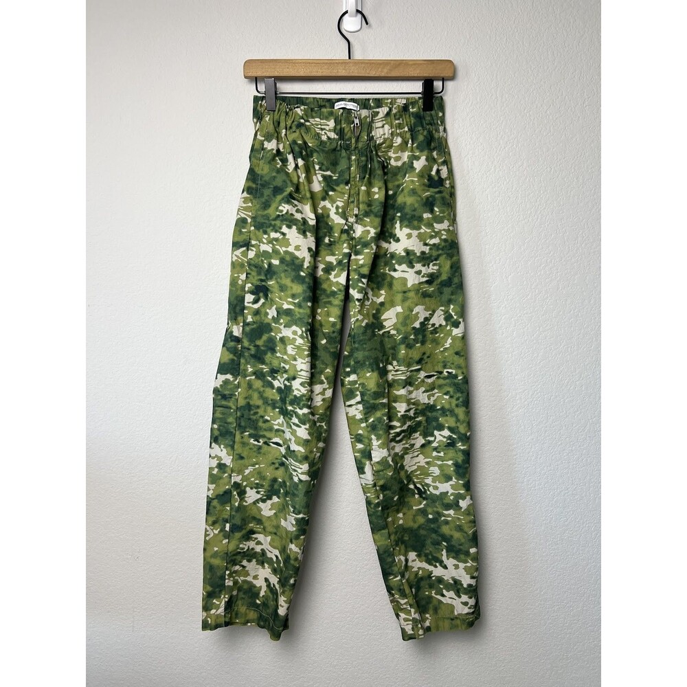 Urban Outfitters Jace Poplin Camo Pants Womens Small Elastic Waist Zip Front